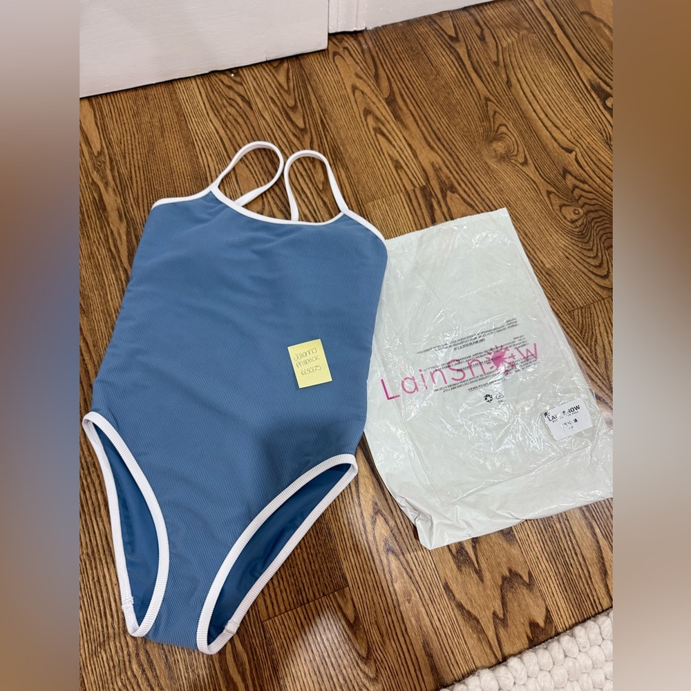 LainSnow Blue and White Bodysuit One Piece